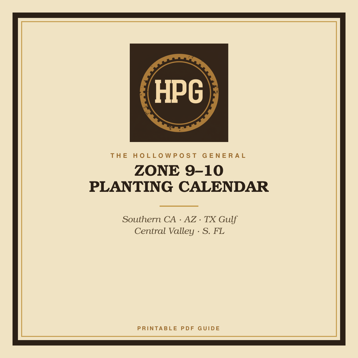 Zone 9-10 Planting Calendar cover