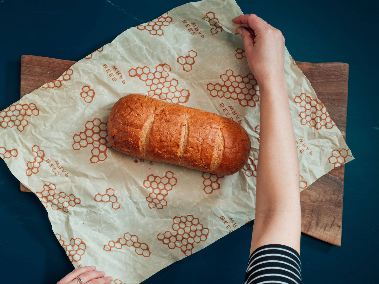 Bees Wrap Beeswax Reusable Bread Wrap - Honeycomb Print