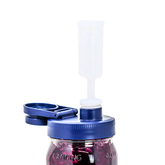 Fermentation Kit Lid for Wide Mouth Mason Jars (Jars Not Included) Blue Fermenting Kit 1 Pack