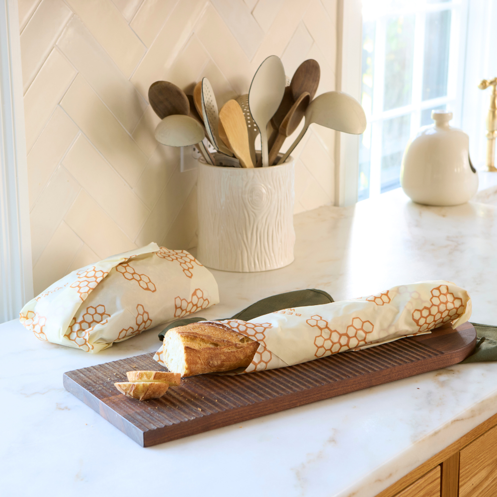 Bees Wrap Beeswax Reusable Bread Wrap - Honeycomb Print