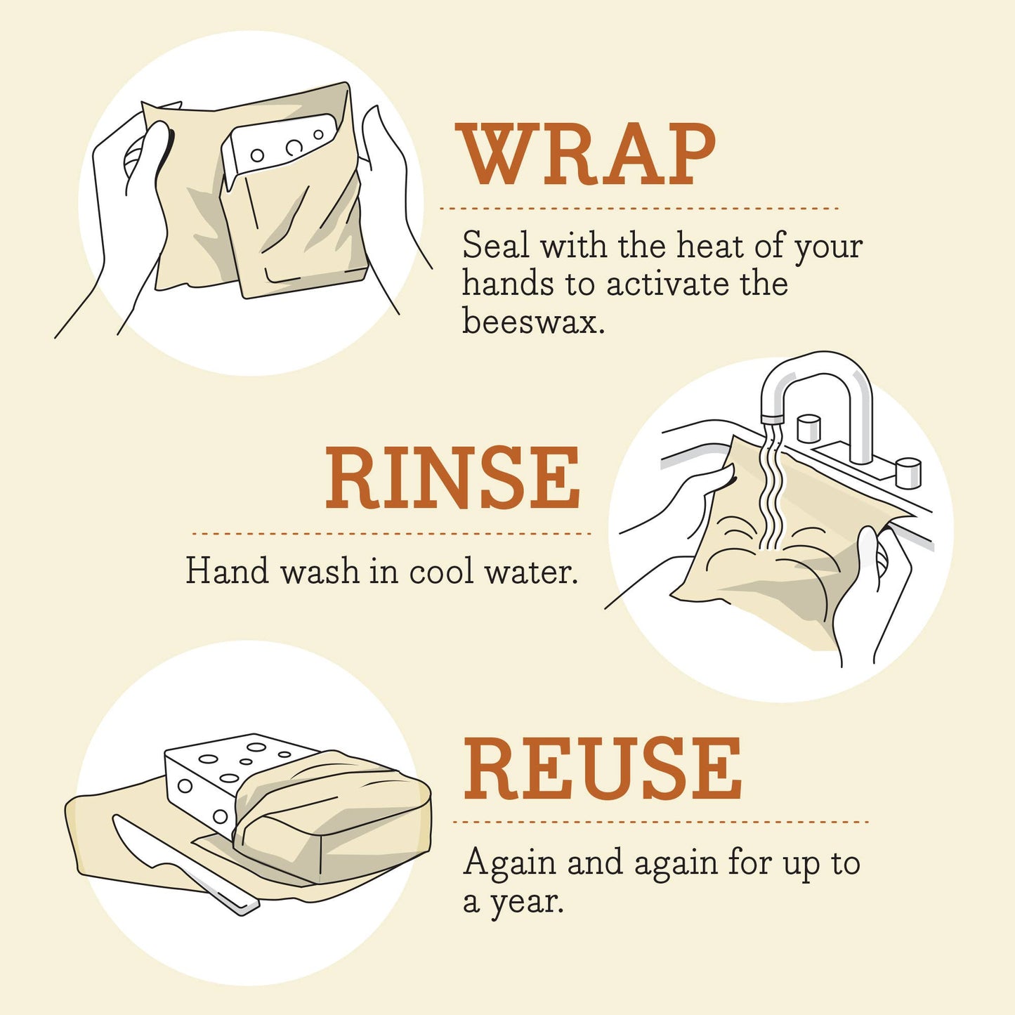 Bees Wrap Reusable Beeswax Food Wraps 3 Pack - Bees & Bears