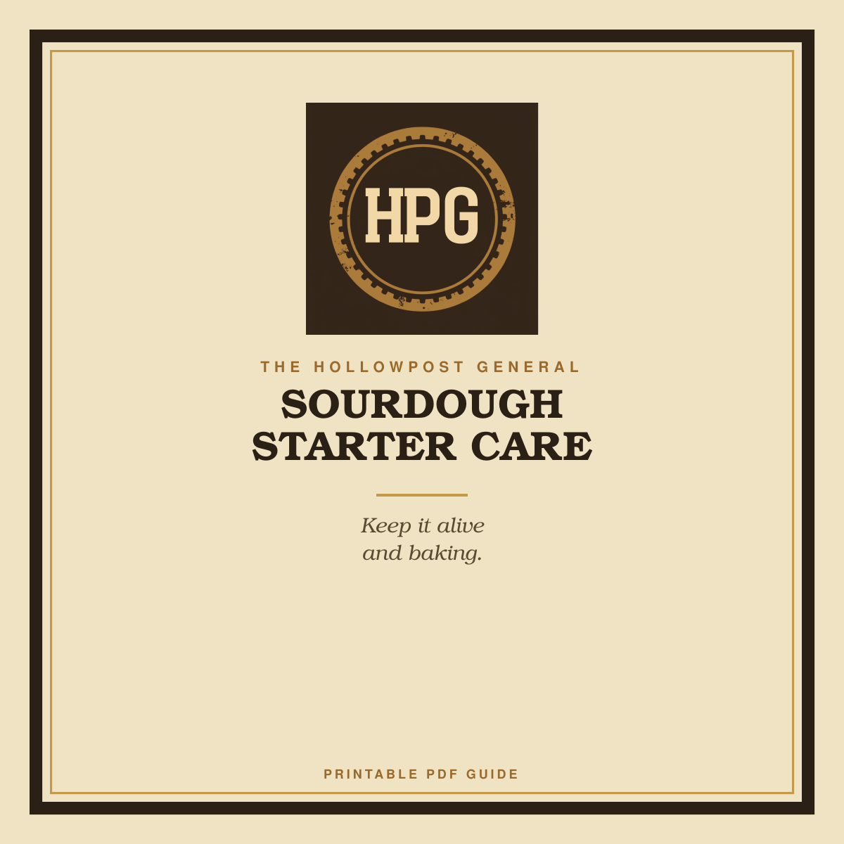 Sourdough Starter Care Card cover