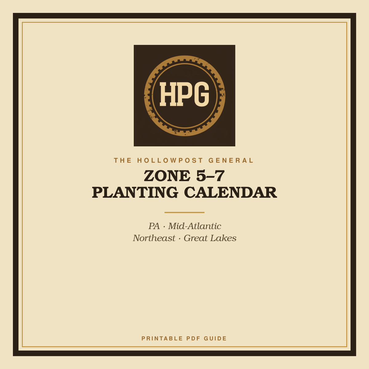 Zone 5-7 Planting Calendar cover
