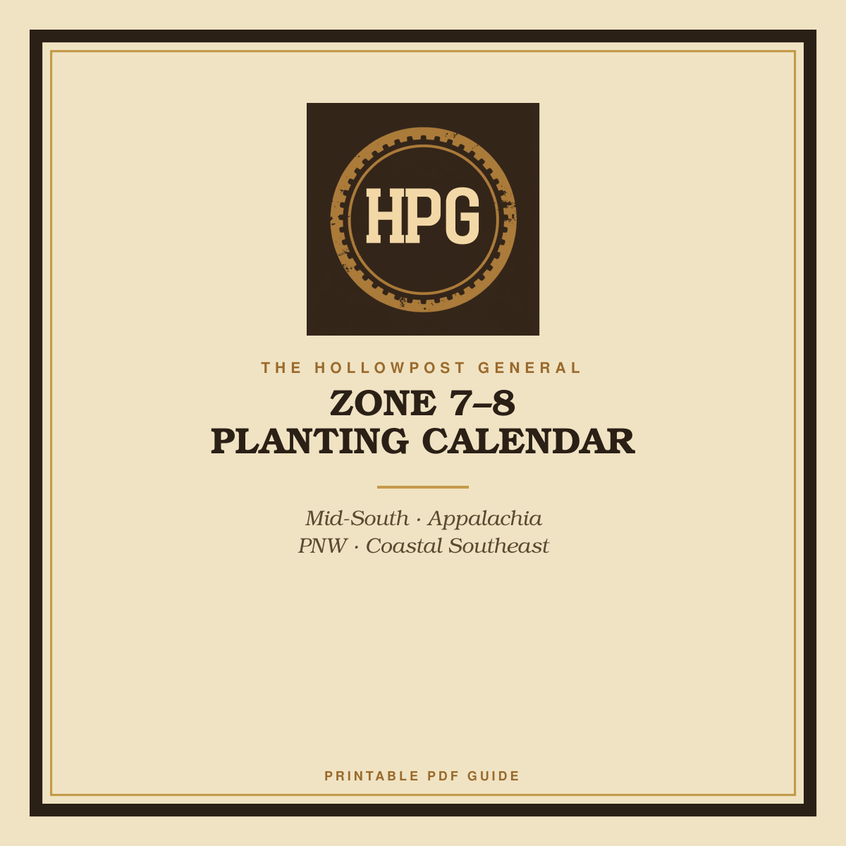 Zone 7-8 Planting Calendar cover