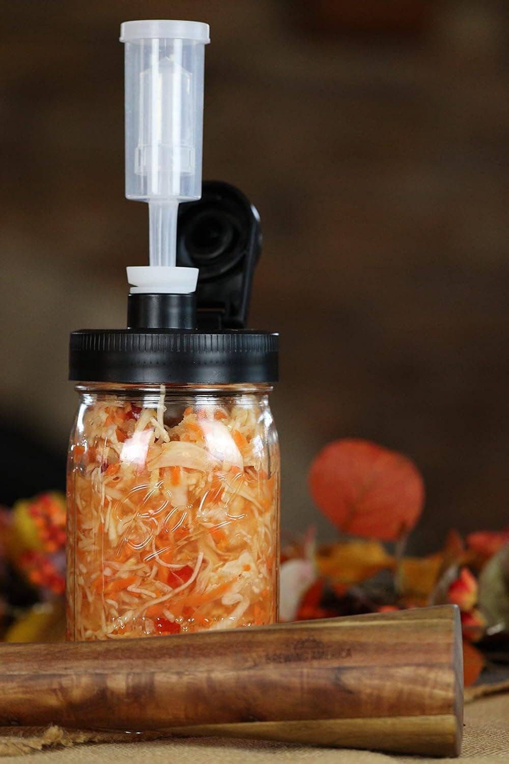 Fermentation Kit Lid for Wide Mouth Mason Jars (Jars Not Included) Blue Fermenting Kit 1 Pack