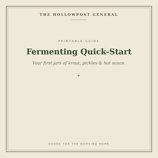 Fermenting Quick-Start printable guide