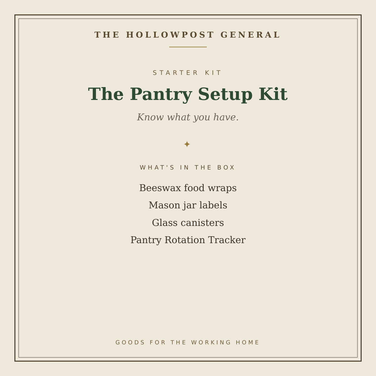The Pantry Setup Kit